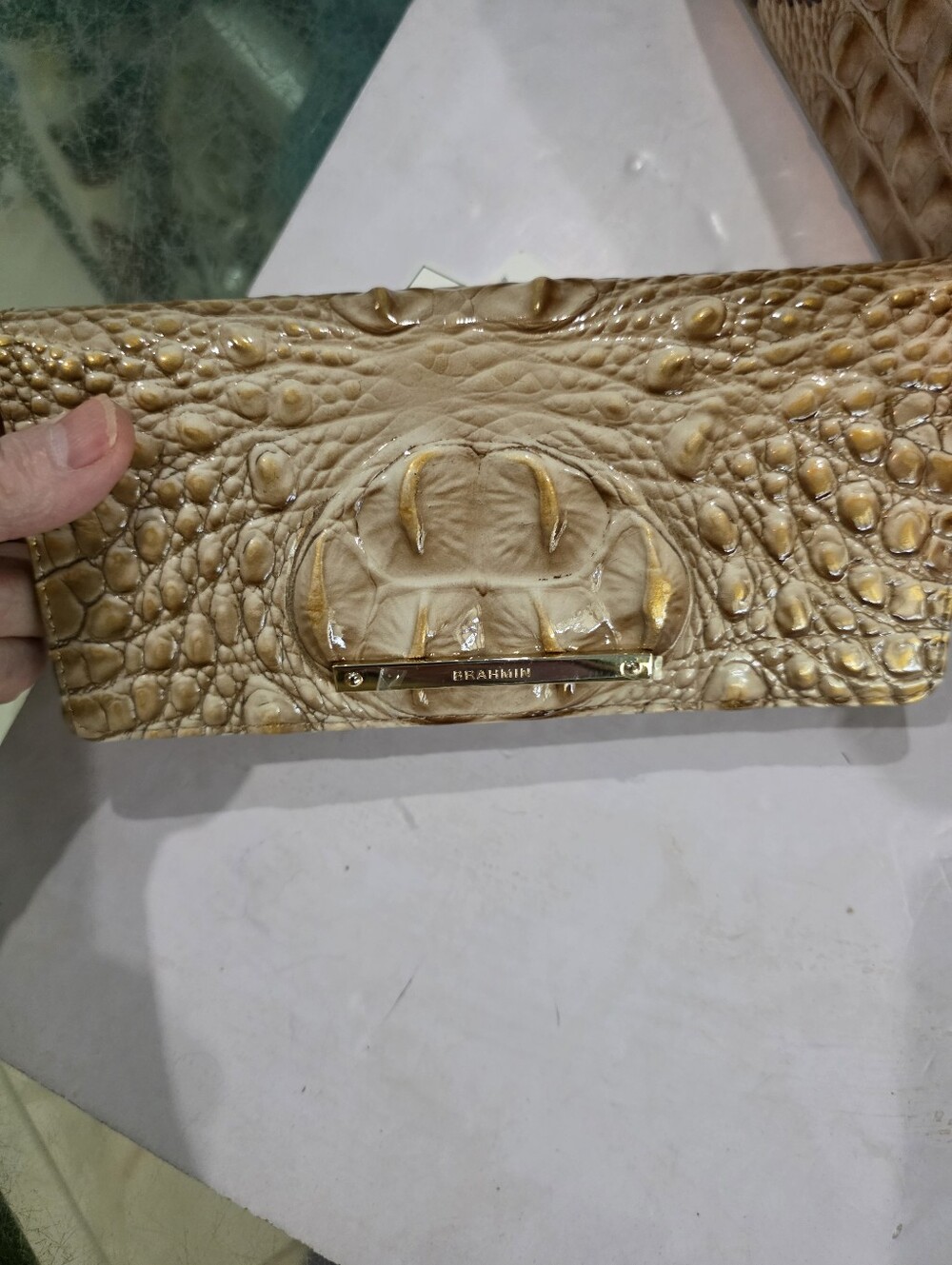 New Brahmin Asher Floral Embossed Croc Bag Only - Picture 6 of 6